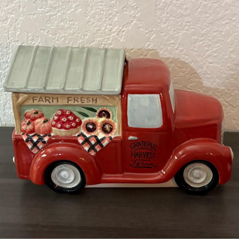Certified International Harvest Bounty 3-D Truck Cookie Jar